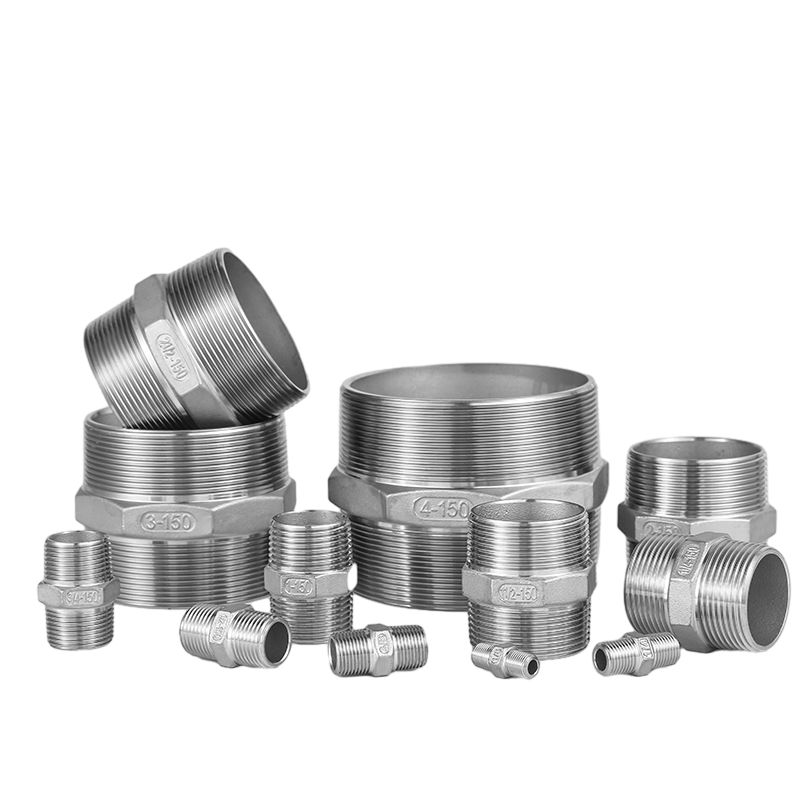 Hex Stainless Hex Threaded Puting NPT Threads di kedua -dua hujung