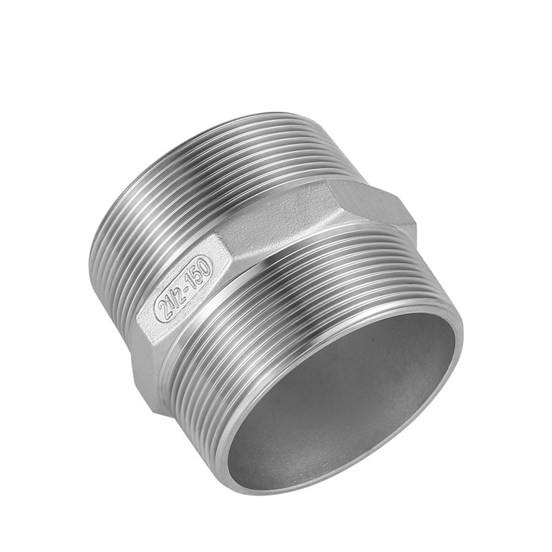 Hex Stainless Hex Threaded Puting NPT Threads di kedua -dua hujung